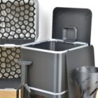 Lombricomposteur compact design d'intérieur et appartement 2 à 4 personnes couleur noir et métal, édition 2026 avec 3 plateaux avec accessoires