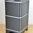 Lombricomposteur compact design d'intérieur et appartement 2 à 4 personnes couleur noir et métal, édition 2026 avec 2 plateaux fermés