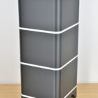 Lombricomposteur compact design d'intérieur et appartement 2 à 4 personnes couleur noir et gris galet, édition 2026 avec 3 plateaux